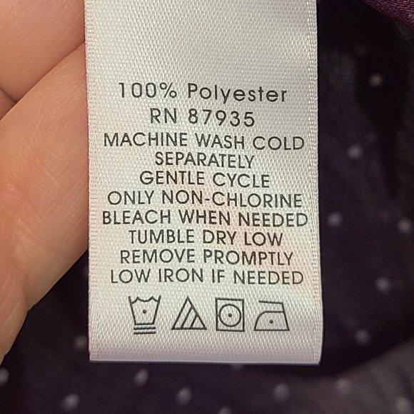 Susan Graver Shirt Long Sleeve Purple Button Down Sheer Blouse Womens Small - Picture 7 of 8